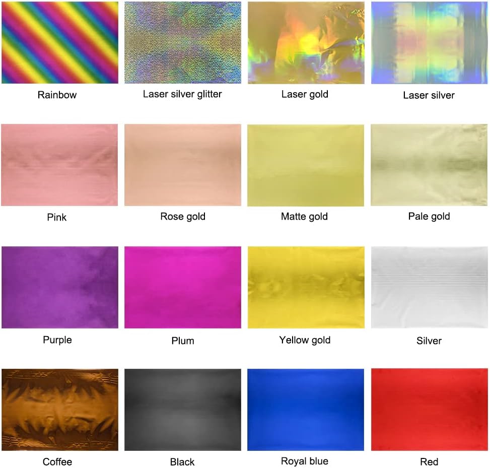 50 Sheets Toner Reactive Foil Sheet for Crafts Paper Holographic Heat Transfer Craft Foil Paper for Scrapbooking Stamping Cardstock Heat Transfer DIY Crafts Accessories 7.9 x 11.4inch-Laser Silver