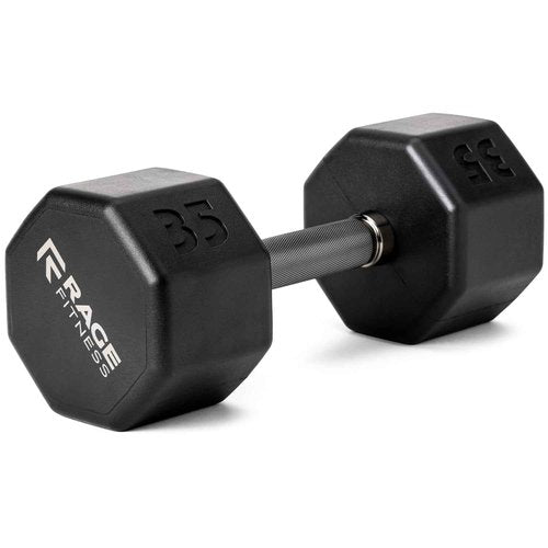 Rubber Coated Dumbbell - No Roll Design Easy-Grip Steel Knurled Handle, Weights Dumbbells Set for Strength Training - Ideal Weights Set for Home Gym - 10-60 LBS SOLD INDIVIDUALLY