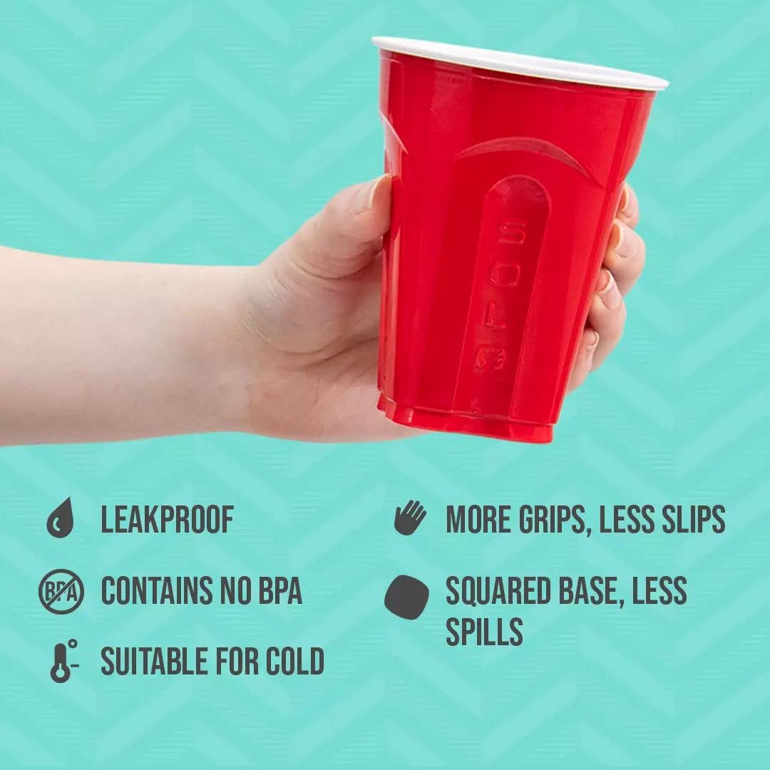 SOLO Original Red 18oz Plastic Party Cups, 100ct