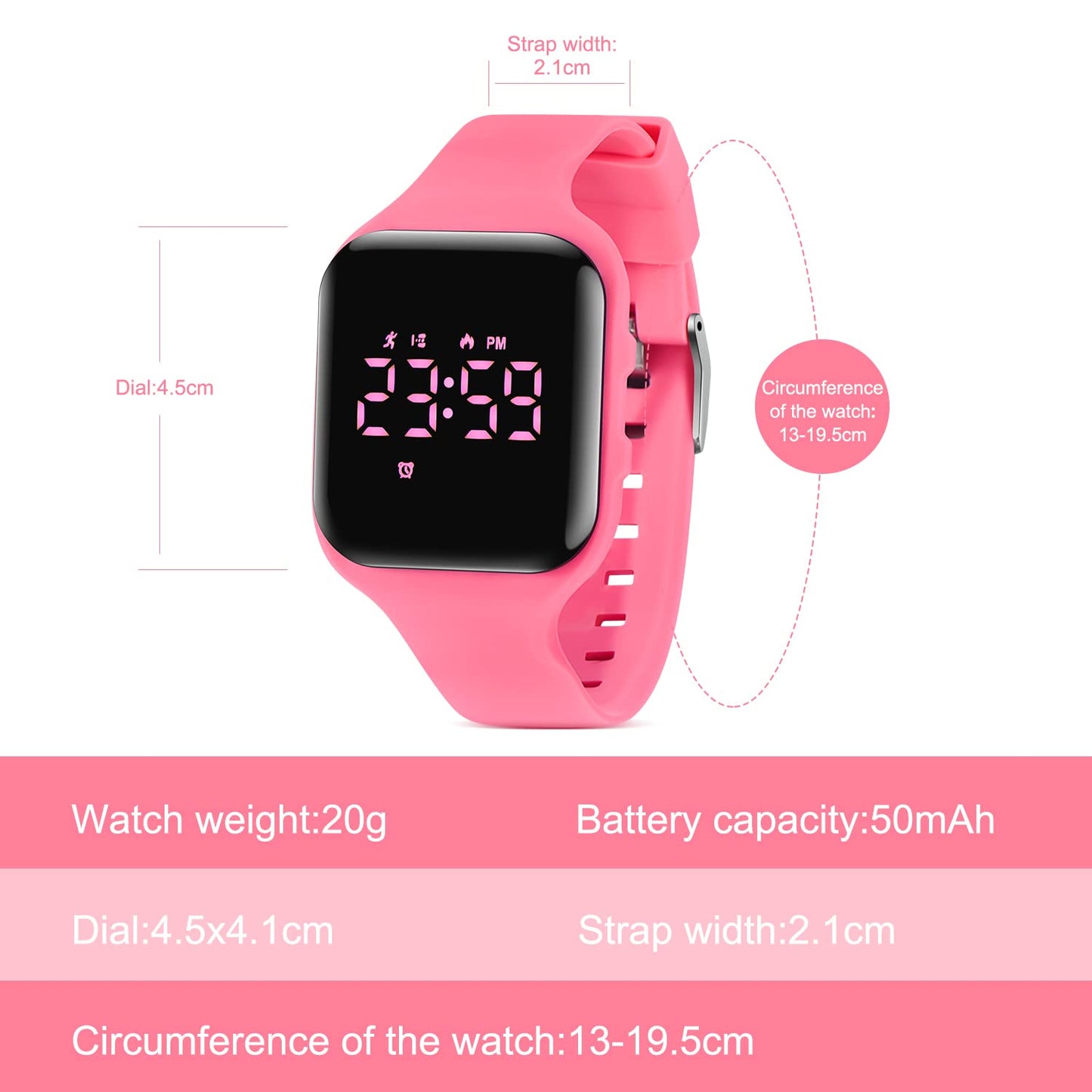 Kids Watches for Girls Boys Digital Sport Watch with Step Counter Pedometer Vibration Alarm Clock, No App Waterproof Fitness Tracker Kids Watch Boys Girls Teens Students Ages 5-16