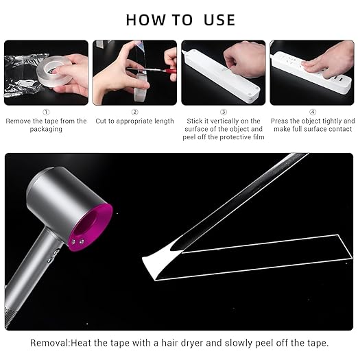 Double Sided Tape, Nano Tape, Transparent Adhesive Tape, Traceless Adhesive Tape, Removable, Washable, Reusable, Suitable for Carpets, Photo Walls, 9.85Ft Per Roll, 20 Rolls