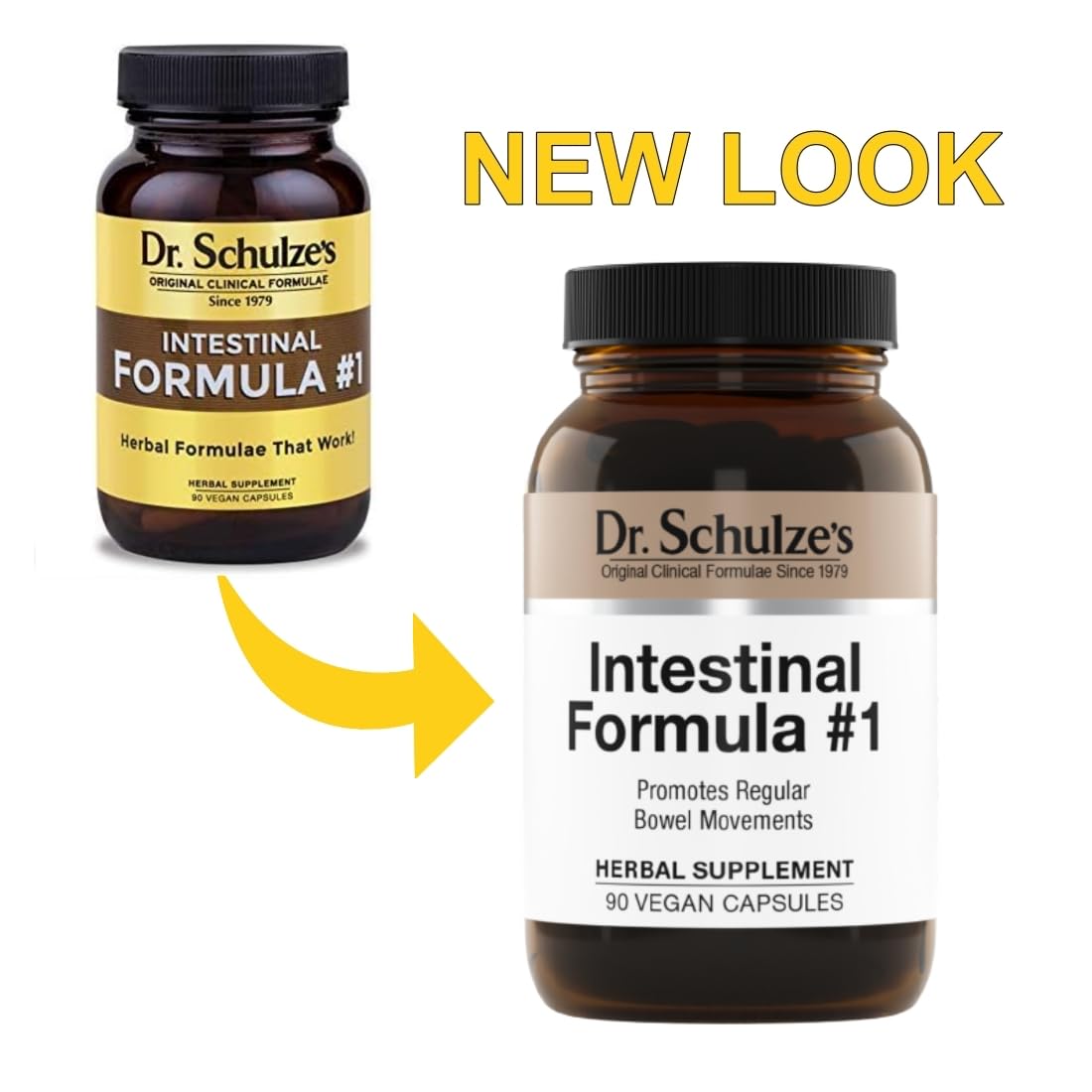 Dr. Schulze's Intestinal Formula #1 - Bowel Movement Supplement for Colon Health Support - Bloating & Constipation Aid - Intestinal Cleanse - All-Natural - Plant-Based - Vegan - 90 Count (2 Pack)
