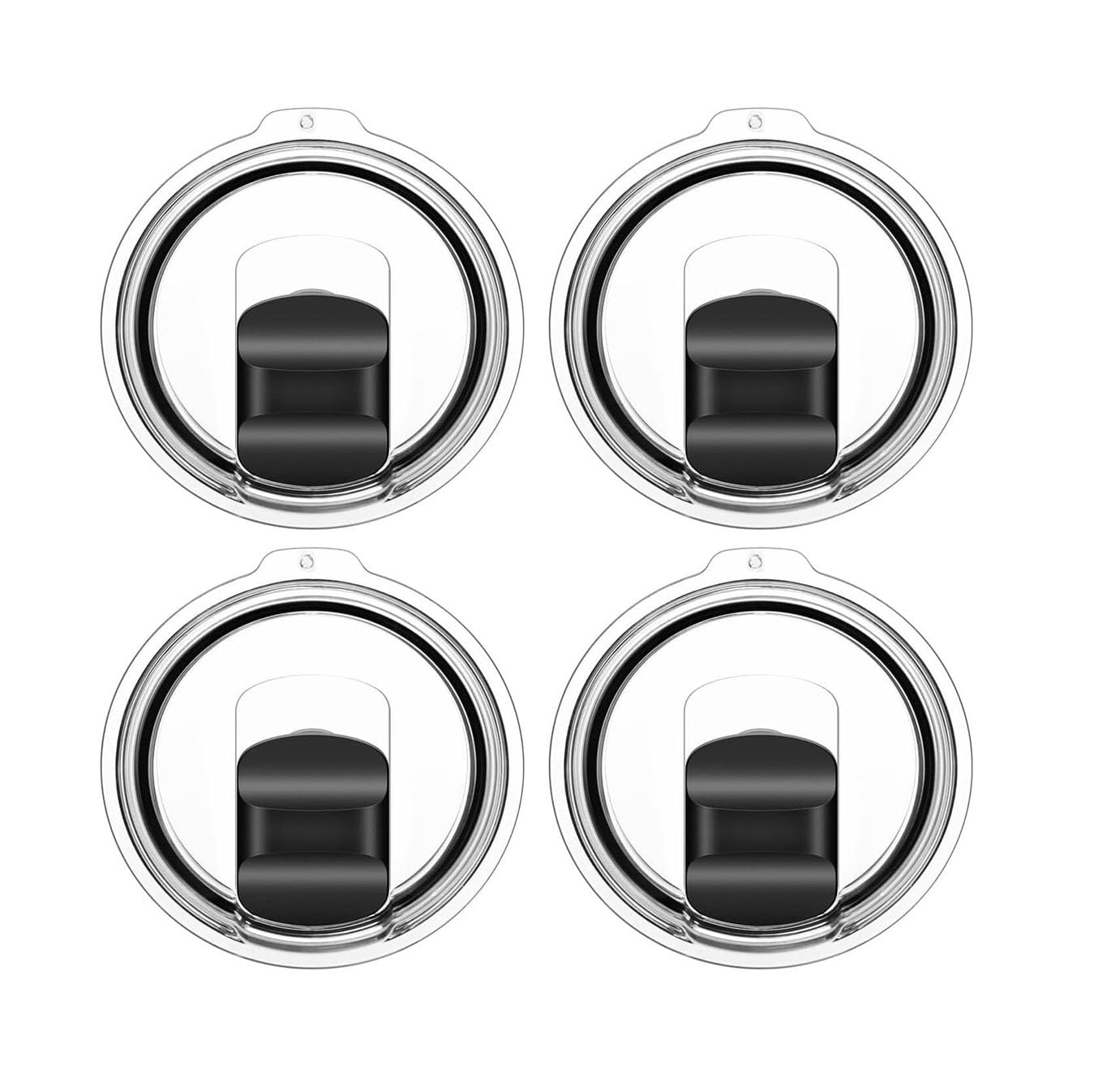 20 oz Tumbler Lids for Yeti, 4 Pcs Replacement Magnetic Spill-Resistant Lids for Yeti 20 oz Tumbler, 10 oz Mug, 10 oz Lowball with Magnetic Slider Switch, BPA Free