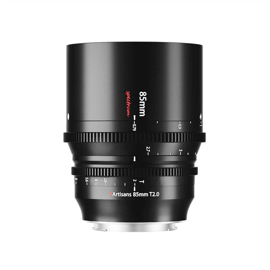 7artisans 85mm T2.0 Large Aperture Full Frame Cine Lens Compatible for Sony E-Mount, Manual Focus Low Distortion Cinema Lens Mirrorless Cameras for Sony A7 Series FX3 A7S3 A7M3 A7M4, Black