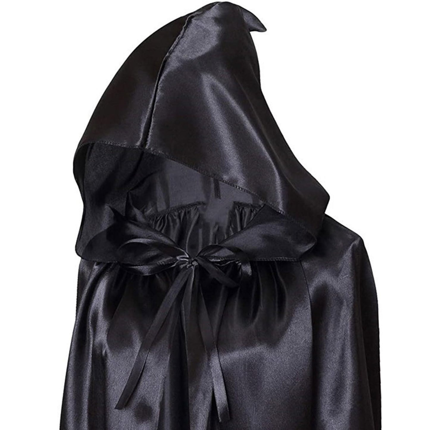 Seasons Stars SSDecor 59" Halloween Black Hooded Cloak, Full Long Witch Cloak Wizard Costume Accessories for Women Men Girls Boys Cosplay Party