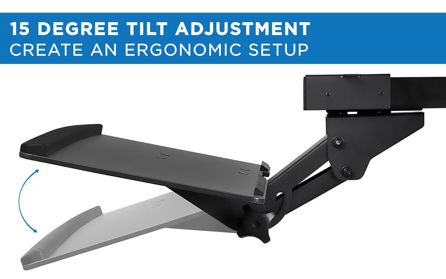 Mount-It! Under Desk Computer Keyboard and Mouse Tray, Full Motion Slide Out Keyboard Tray with Tilt, Swivel and Height Adjustment, Ergonomic Keyboard Drawer with Gel Wrist Pad, Black