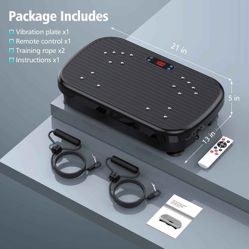 PUREROYI Vibration Plate Exercise Machine, Vibration Plate for Lymphatic Drainage 330 Lbs Capacity Whole Body Vibration Platform Machines Helps Weight Loss Shaping Toning Wellness Home Gyms Office