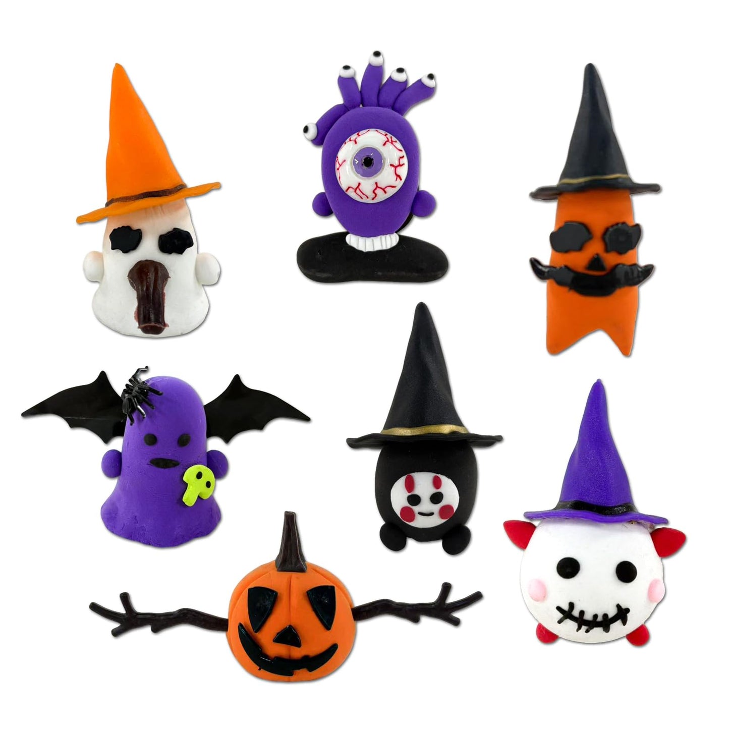 Air Dry Clay Kits for Kids-Modeling Clay DIY Kit,12 Pack Halloween Pumpkin Crafts Set, Trick or Treat Halloween Day Party Decoration Gift