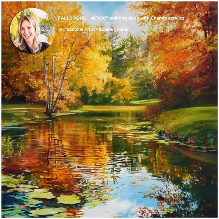 Charvin Extra Fine Professional Acrylic Paint - Saint Remy Yellow, 60ml Tube, Triple-Milled, Lightfast Pigments, Open Stock Artist Acrylic Paints in Nature-Inspired Hues