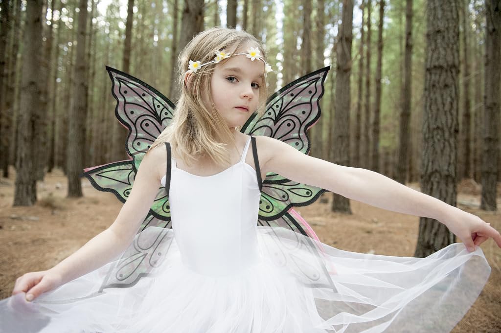 ALIBBON Fairy Wings Black Transparent Fairy Wings Costume, Glitter Butterfly Wings Princess Angel Elf Dress Up Accessories for Halloween Xmas Party Cosplay Costume Holiday Decorations