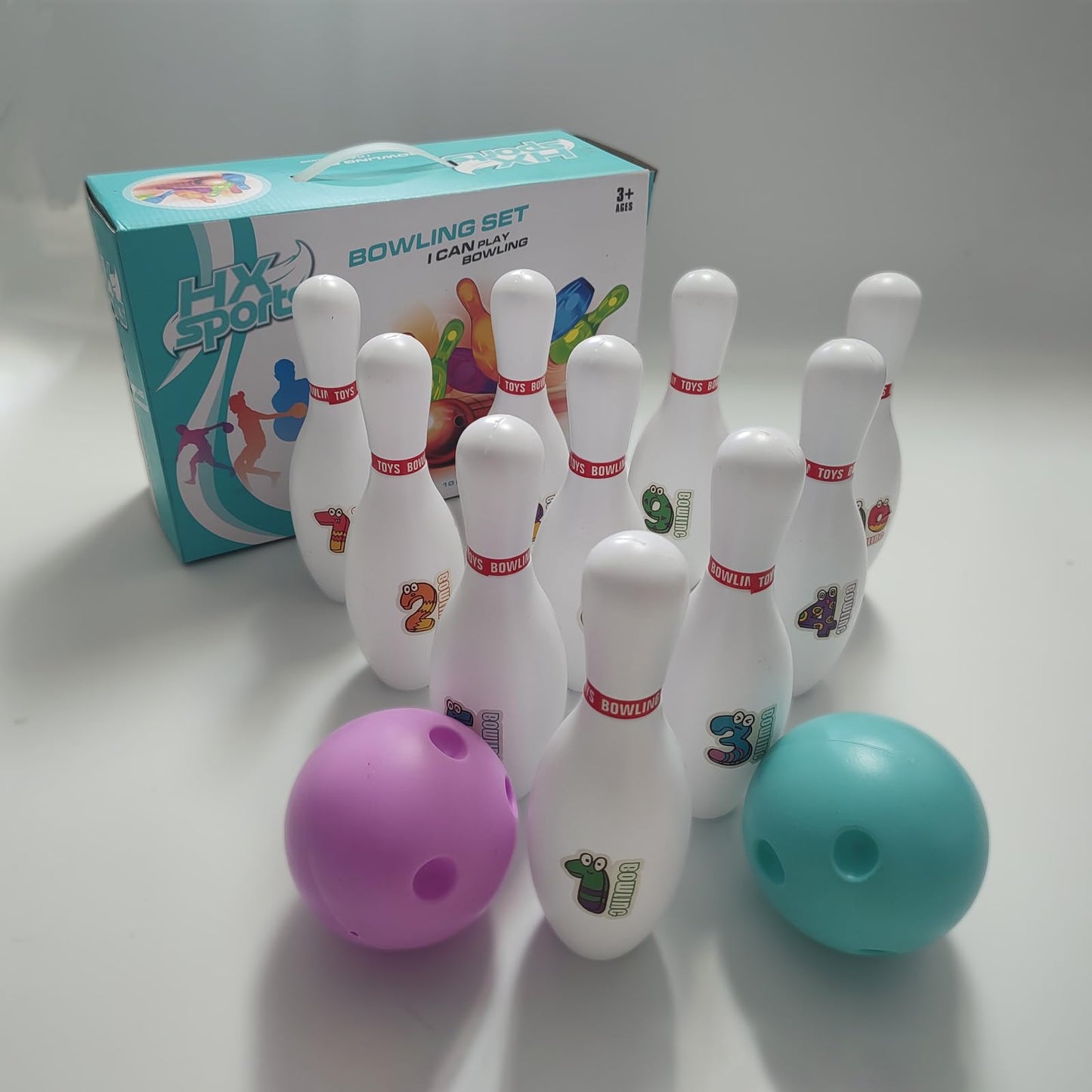 Zloveleexr Bowling Set for Kids and Adults, Bowling Balls & Pins for Outdoor and Indoor Fit Christmas Birthday Carnival Party Games, Kids Education Motor Skills Outdoor Toys