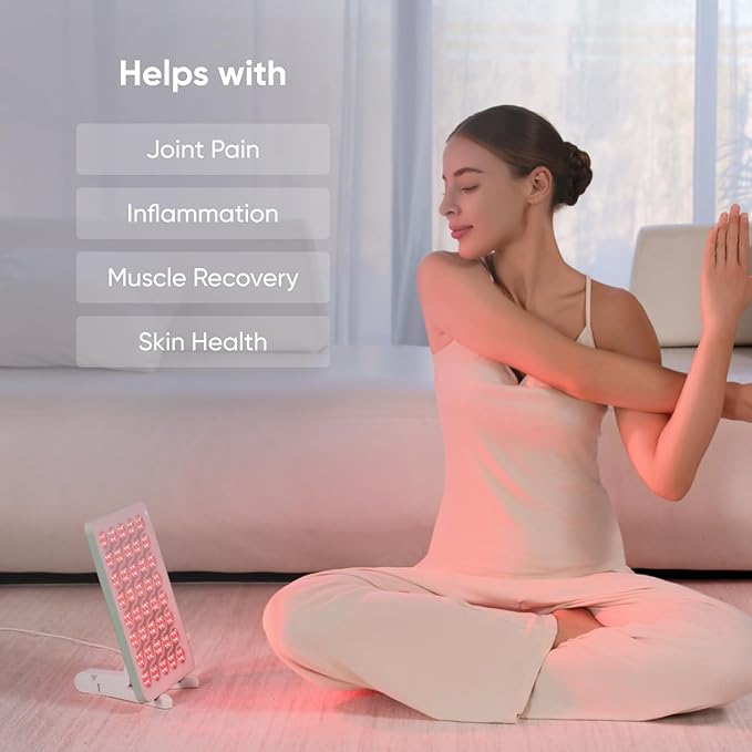 Nanoleaf Red Light Therapy Panel for Face and Body, 660nm & 850nm LED Red Light Therapy Device for Anti-Aging, Muscle Recovery, Therapy Panel with Adjustable Stand & Protective Eyewear for Home Use