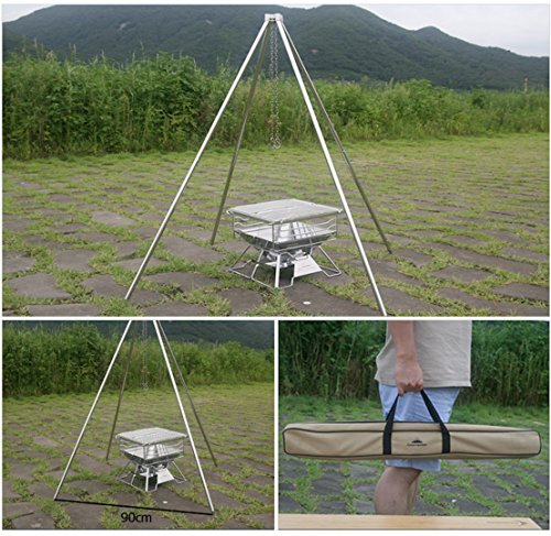 camping moon Weight Resistance 90KG Premium Fire Playstand All Stainless 304 Bonfire Tripod JP-MT-130