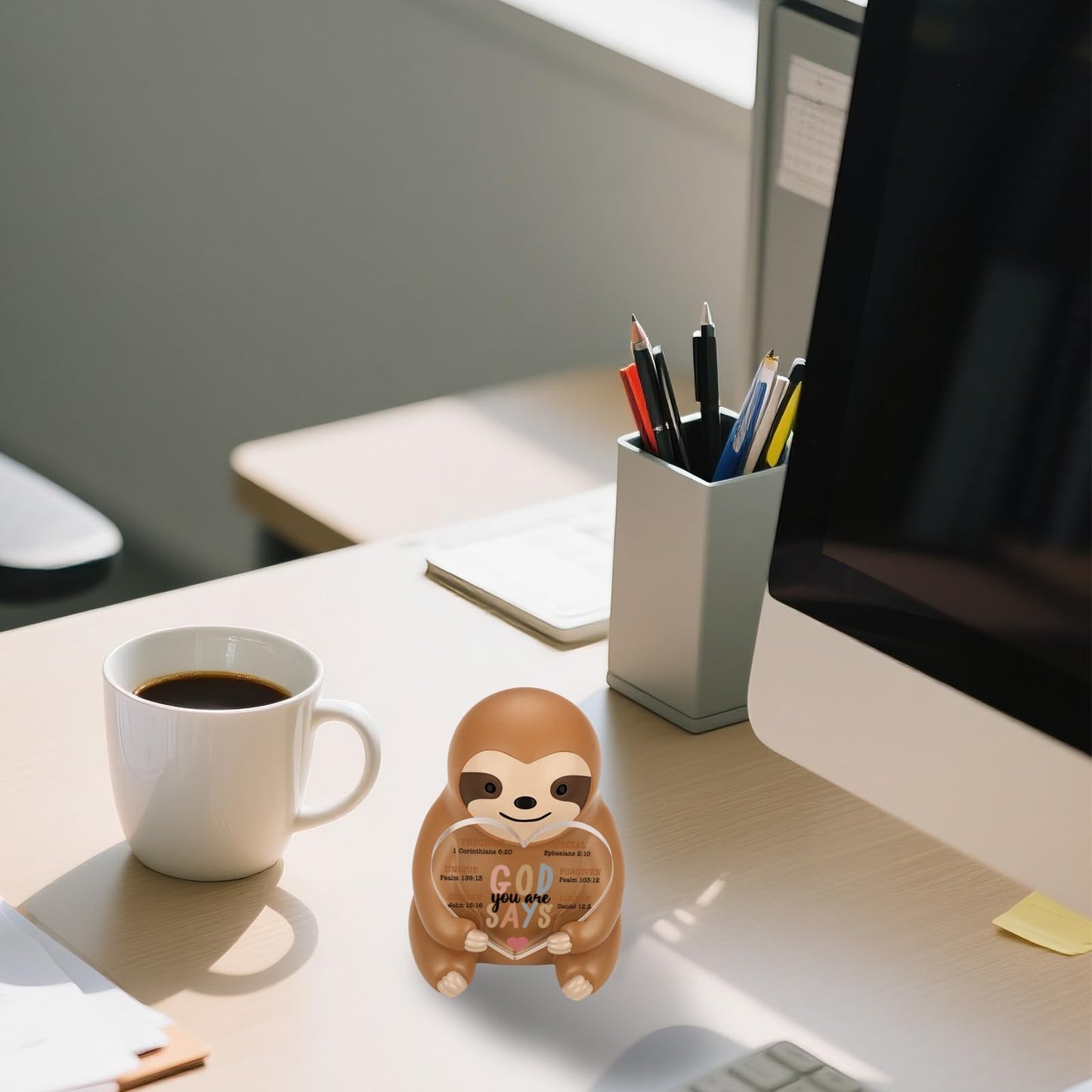 wainvniaw Positive Gifts for Women Sister, Mini Sloth Figurines, Small Sloth with Positive Messages for Inspirational Decor, Cute Motivational Birthday Gifts for Friends, Coworkers, Family WSH7