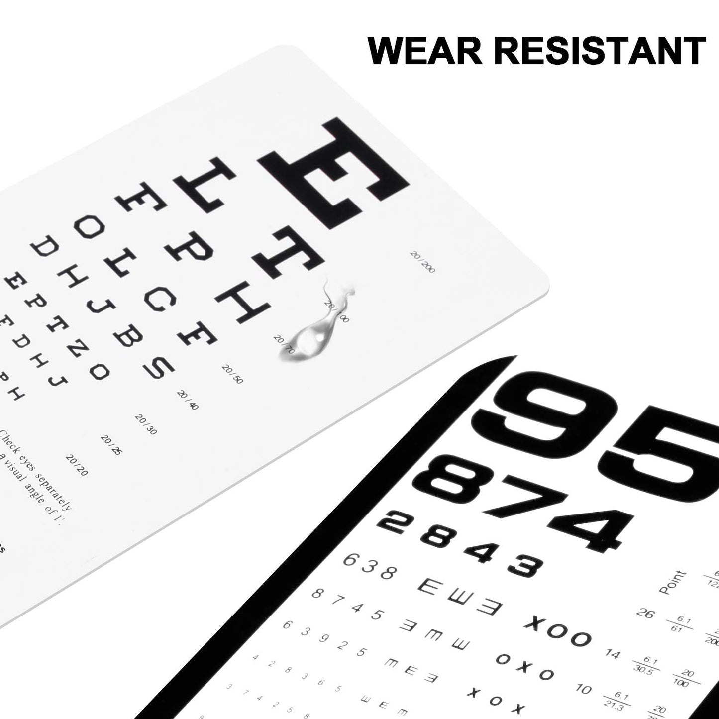 PECULA Eye Chart, Pocket Eye Charts, Snellen and Rosenbaum Pocket Eye Chart for Eye Exams (2 in 1)