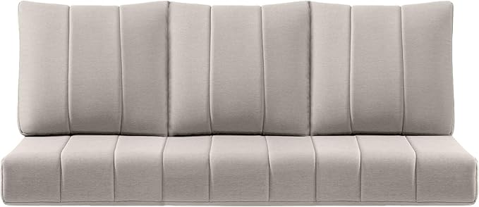 ACTREST Luxury 24x24x6 Inch Kitty Patio Couch Cushions Set of 3 - Memory Foam Deep Seat Water-Resistant Patio Cushion for Dining Rocking Swivel Chairs Loveseat 3-Seater Sectional Sofa - Beige