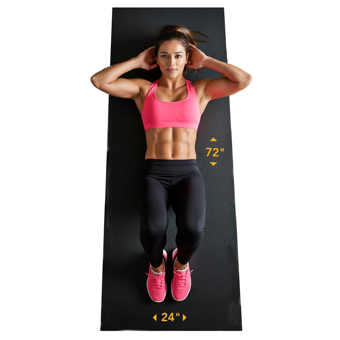 Rubber King Multi-Purpose Exercise Mat - 2' x 6' x 3mm - 100% Recycled Thick Rubber Mat for Home Gym Flooring, Non-Slip, Low-Odor Durable Workout Mat for Indoor/Outdoor, Shoe-Friendly - Black