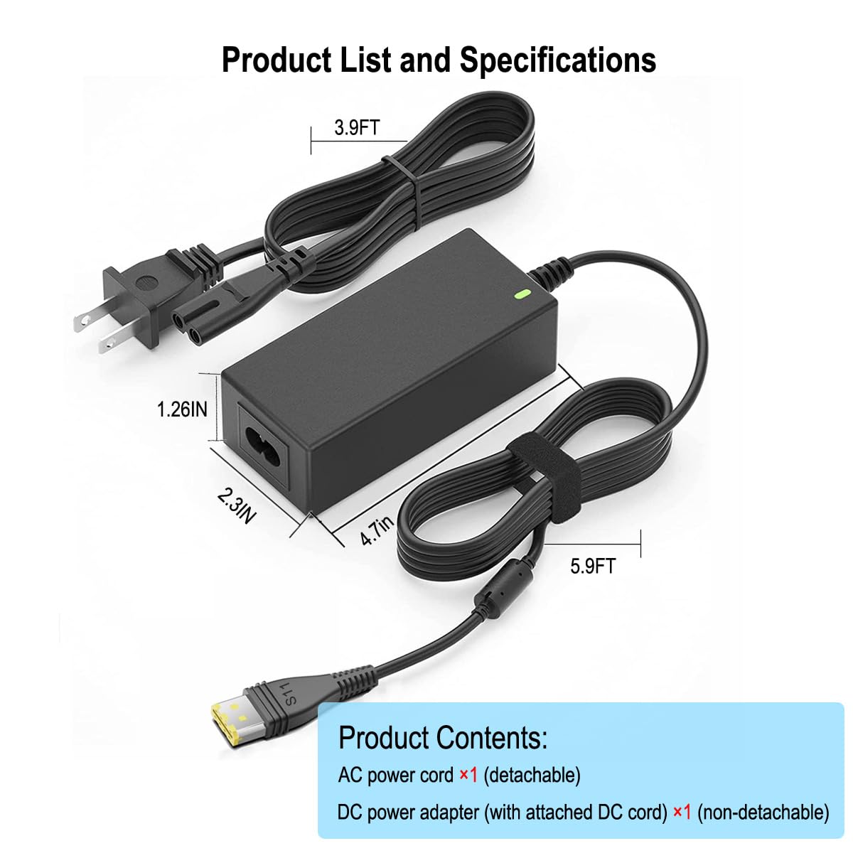 for ResMed AirSense 11 Power Cord, 65W 24V 2.71A Power Suply Replacement for ResMed 39205 E1399 / ResMed 390010 R390-7230, AirSense 11, AirCurve 11, AirMini, S11, AutoSet, 9.8FT Charger Cable