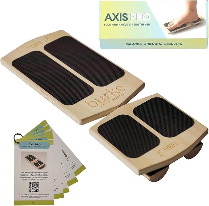 Slant Board Balance Board for Ankle & Calf Stretching – Single-Leg Axis Board for Physical Therapy, Rehab & Stability Training – Non-Slip Wooden Wobble Board