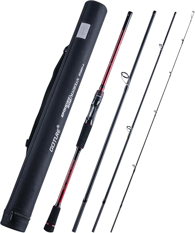 Goture Travel Fishing Rods with Case, 4 Piece Fishing Rod, Casting/Spinning Rod, 24T Carbon Fiber Quality Fishing Pole for...
