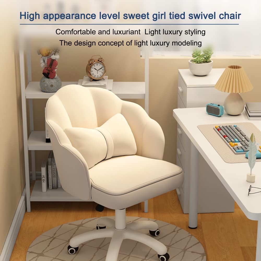 HDHNBA Vanity Chair Velvet Petal Desk Chair Upholstered Modern Tufted Home Office Chair with Back, Height Adjustable Computer Task Chair for Bedroom Living Room