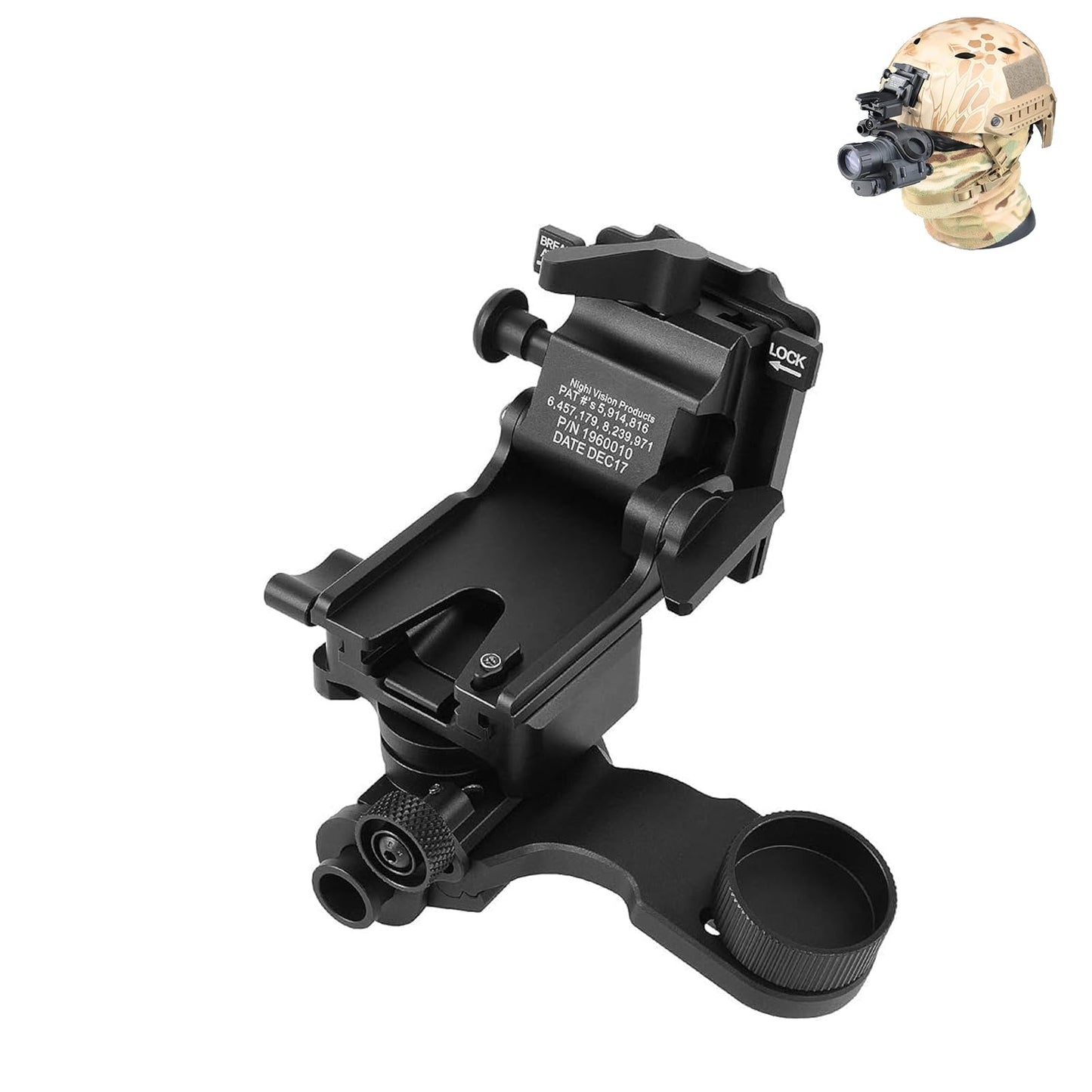 YSS NVG Mount for Helmet Base Adapter G24 Mount Fit for PVS18/PVS31 Night Vision Binoculars/Monoculars with J Rrm Night Vision Mount Kit Compatible with PVS 14