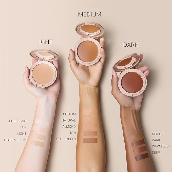 No Makeup Makeup Long-Lasting Lightweight Foundation & Brush Duo | Cruelty-Free, Fragrance-Free, Buildable, Transfer-Proof Makeup (Light Medium)