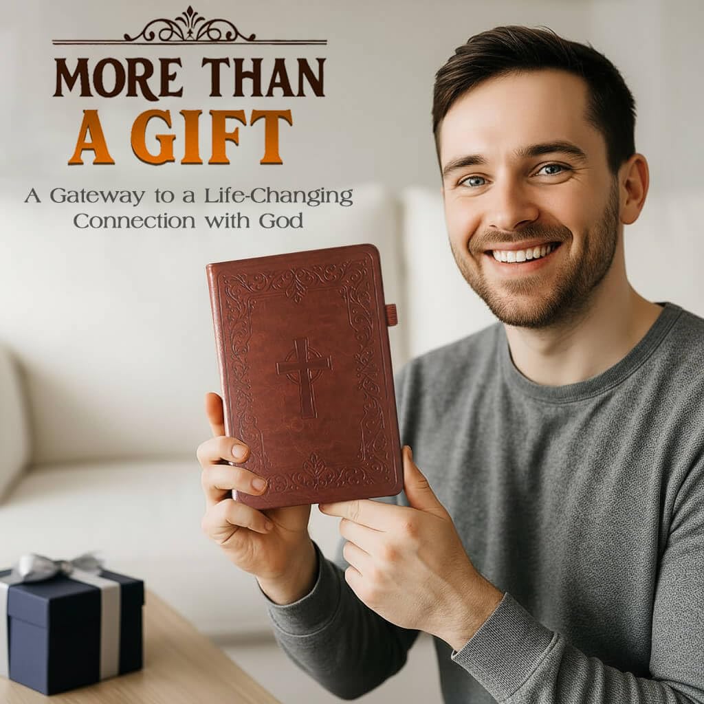 Christian Bible Journal for Men – Premium Eco-Leather Undated Bible Study Notebook, Devotional & Prayer Journal | Perfect Christian Gift for Men | Ideal for Graduation, Pastor, Baptism & Church