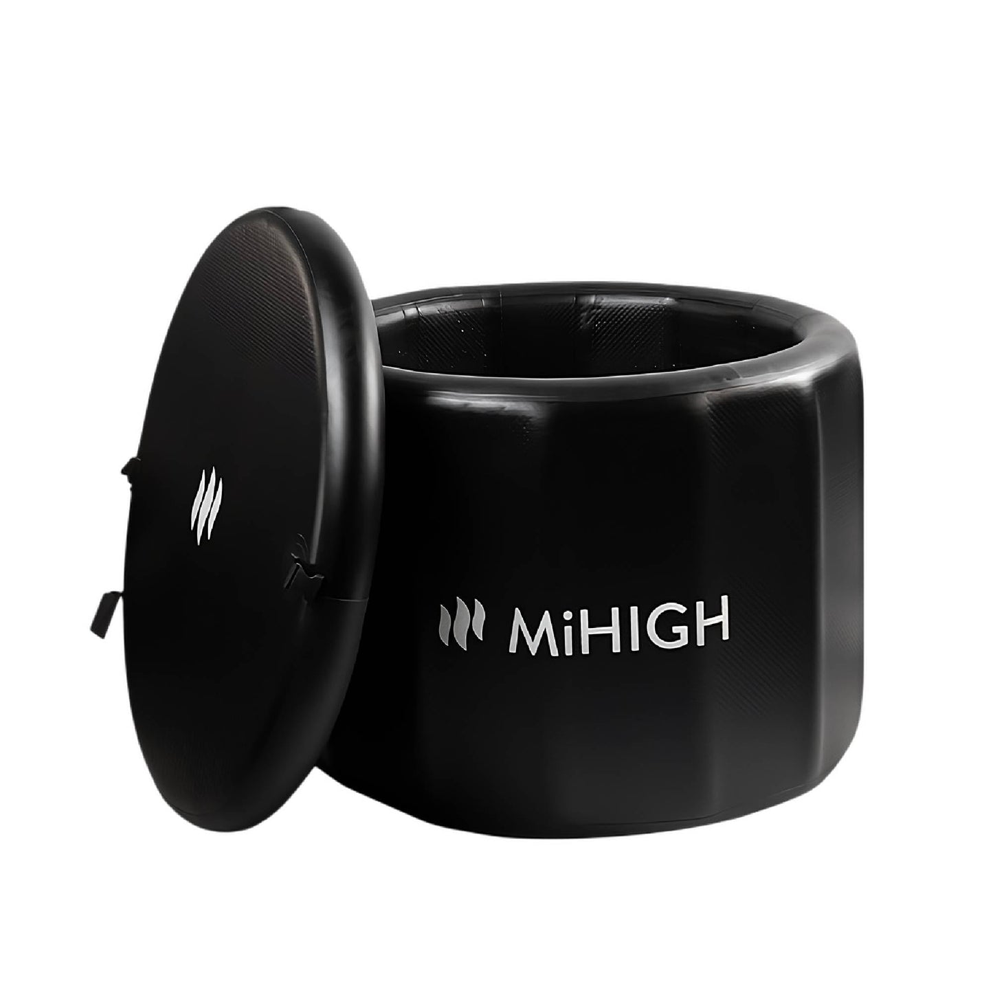 MiHIGH Cold Plunge Tub for Athletes – Freestanding Ice Bath for Recovery, Portable Insulated Double-Walled PVC Ice Barrel with Lid, 92 Gallons, Inflatable Plunge Pool for Indoor Outdoor Use, Black