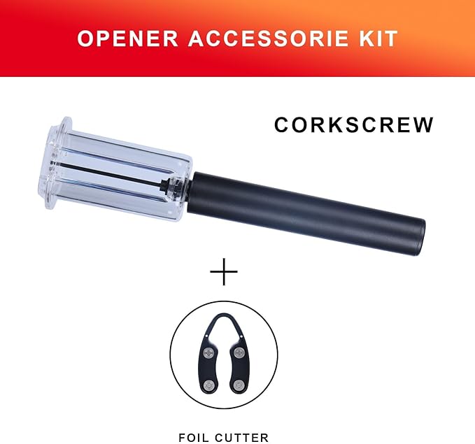Wine Air Pressure Pump Bottle Opener Set With Foil Cutter,Simple Wine Pump Cork Remover Corkscrew,Efficient Corkscrew Bottle Opener,Easy Screw Out Tool,Great For Wine Lovers,Perfect Wine Gift.