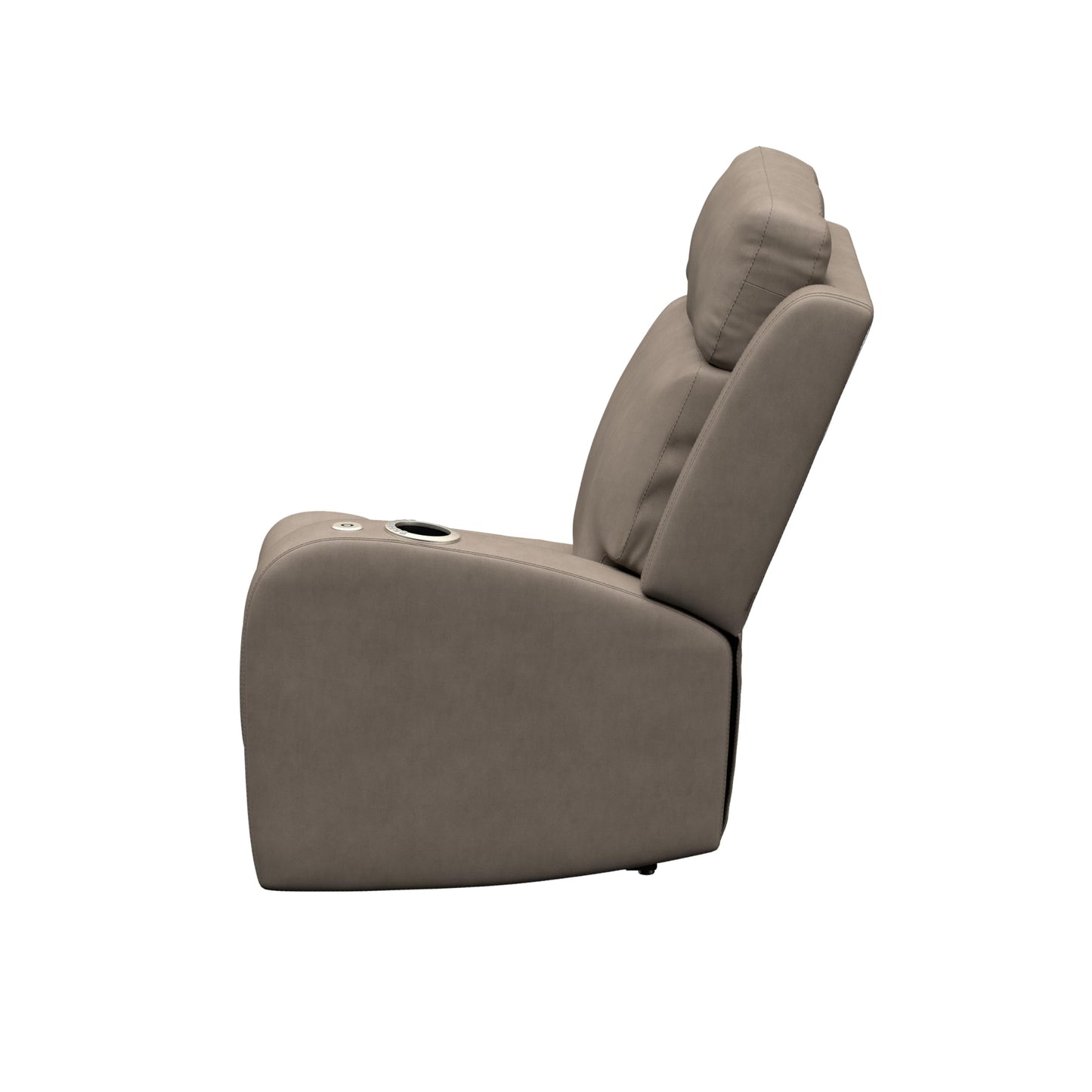 THOMAS PAYNE Signature Seismic Series Driftwood RV Theater Seating Left Arm Recliner with Power Adjustable Lumbar, Headrest, Reclining, Heating, Massage, Integrated Cupholder Controls - 2024044197