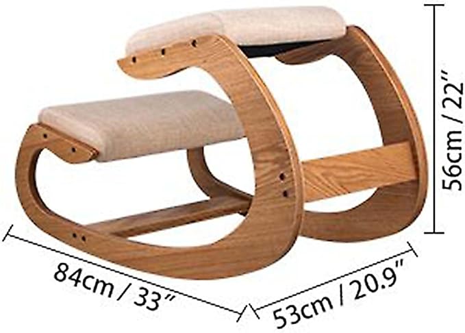 Ergonomic Kneeling Chair, Heavy Duty Posture Kneeling Stool with Extra Padding, Posture Support Comfortable Chairs, Angled Rocking Stool & Balancing Seat, for Adult Home, Office, Living Room