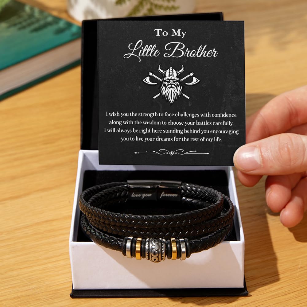 Xukaenus Brother Bracelet From Sister With Message Card And Gift Box, To My Brother Love You Forever Bracelets, Brothers Bracelets For Men, Meaningful Gifts For Him Birthday Christmas