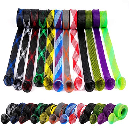 12Pcs Rod Sock Fishing Rod Sleeve, Cover Braided Mesh Rod Protector Pole Gloves Fishing Tools. Flat or Pointed End/Spinnin...