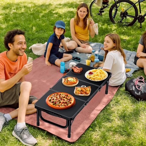 Anbte 3ft Low Folding Picnic Table, Thicker Aluminum Small Camping Table with Storage Bag, Portable Handle, Lightweight, f...