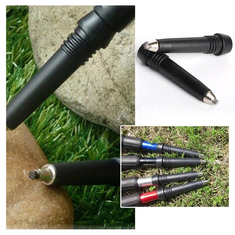 SquEqu 5 Pack Trekking Poles Carbide Tips Replacement Universal Tungsten Steel Rod End Tip for Outdoor Hiking Stick Cane C...
