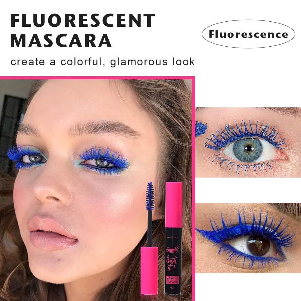 Waterproof 5PCS Colorful Voluminous Mascara Set - Lengthening, Defining, Curling, Multiplying Formula (Cruelty-Free)-White Black