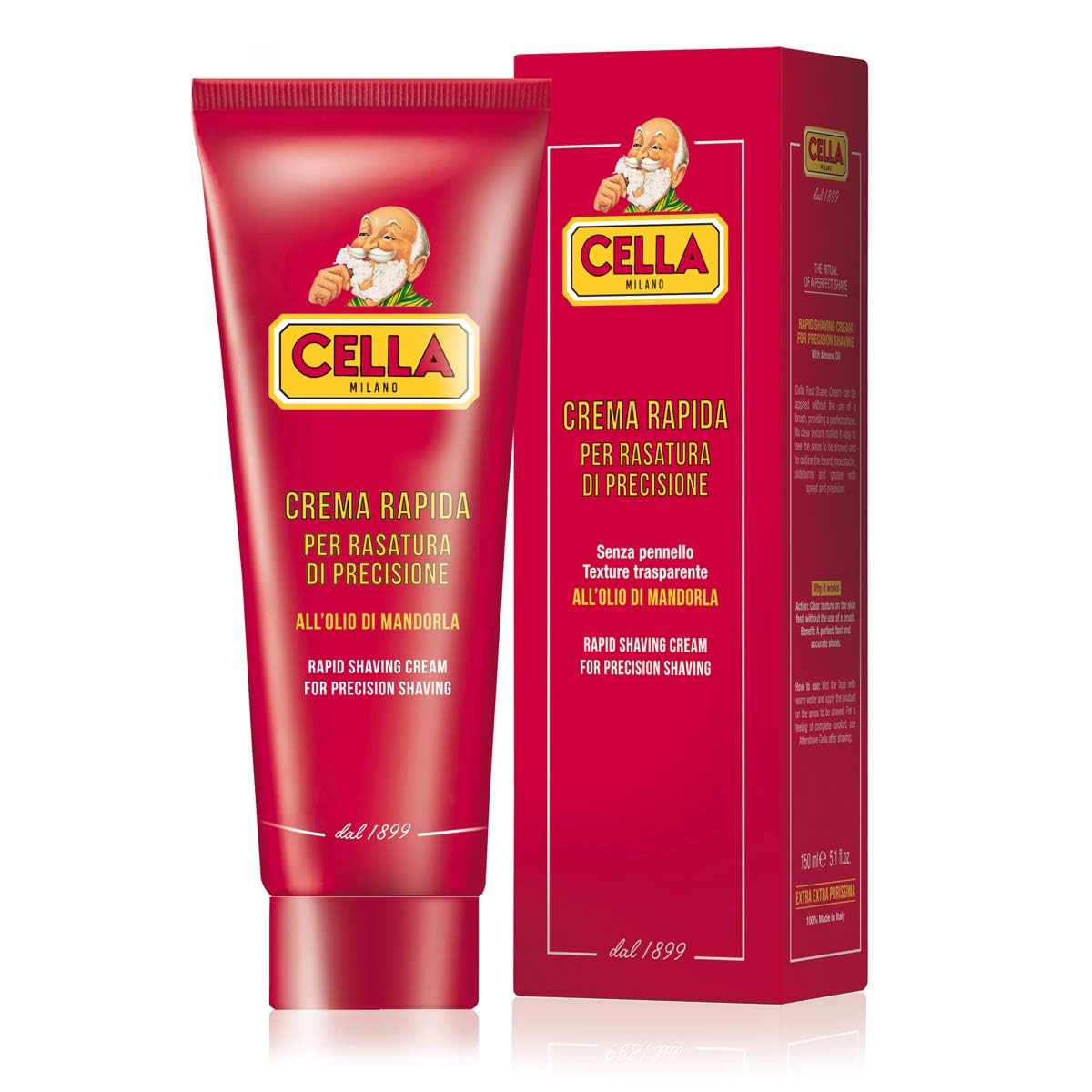 CELLA MILANO, Brushless Fast Shaving Cream for Precision Shaving, Transparent, Delivers for a Smooth Shave, Great for Prrecision