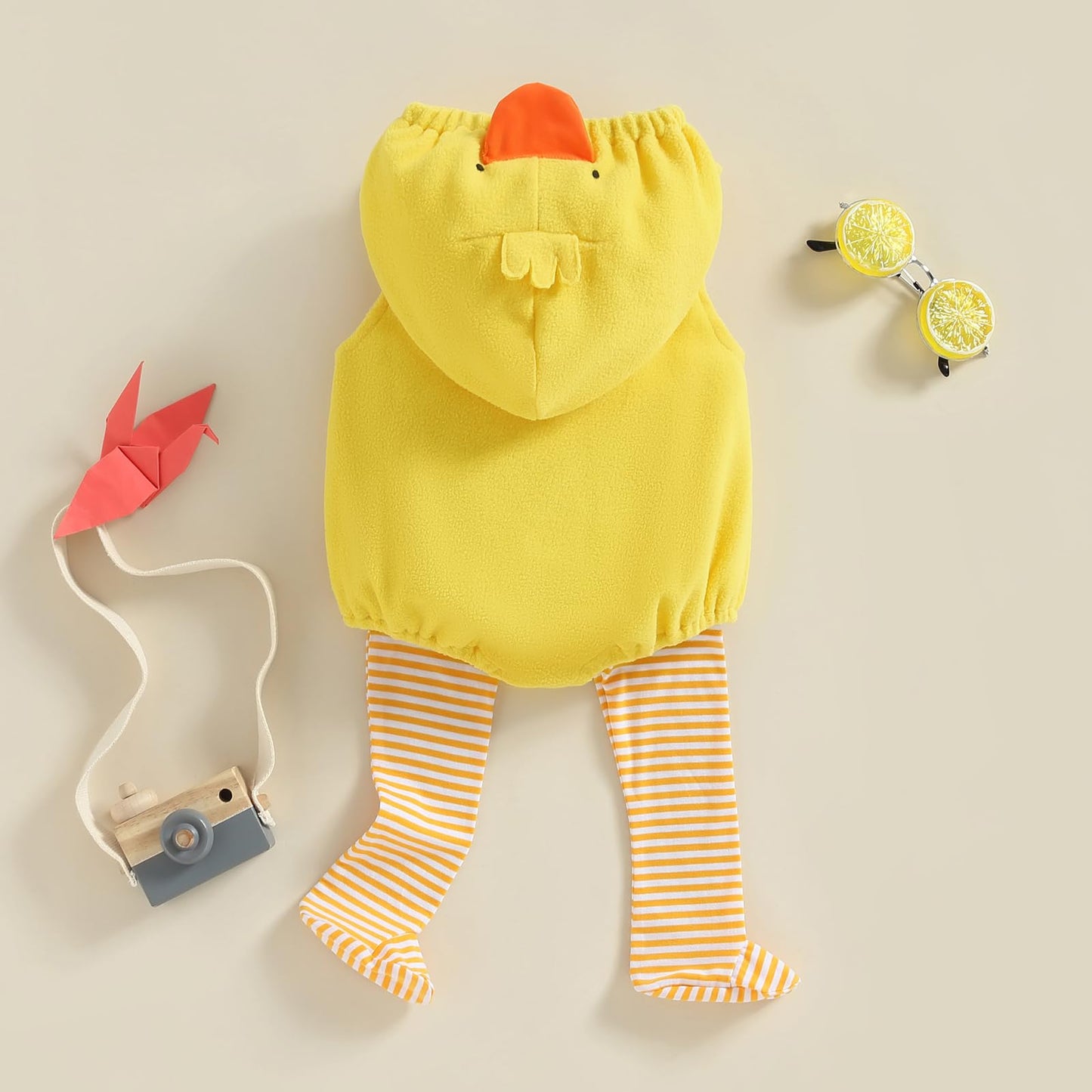 Halloween Costumes Toddler Baby Boy Girl Flamingo Animal Hooded Sleeveless Romper Jumpsuit Legging Duck Outfits (Duck, 12-18 Months)