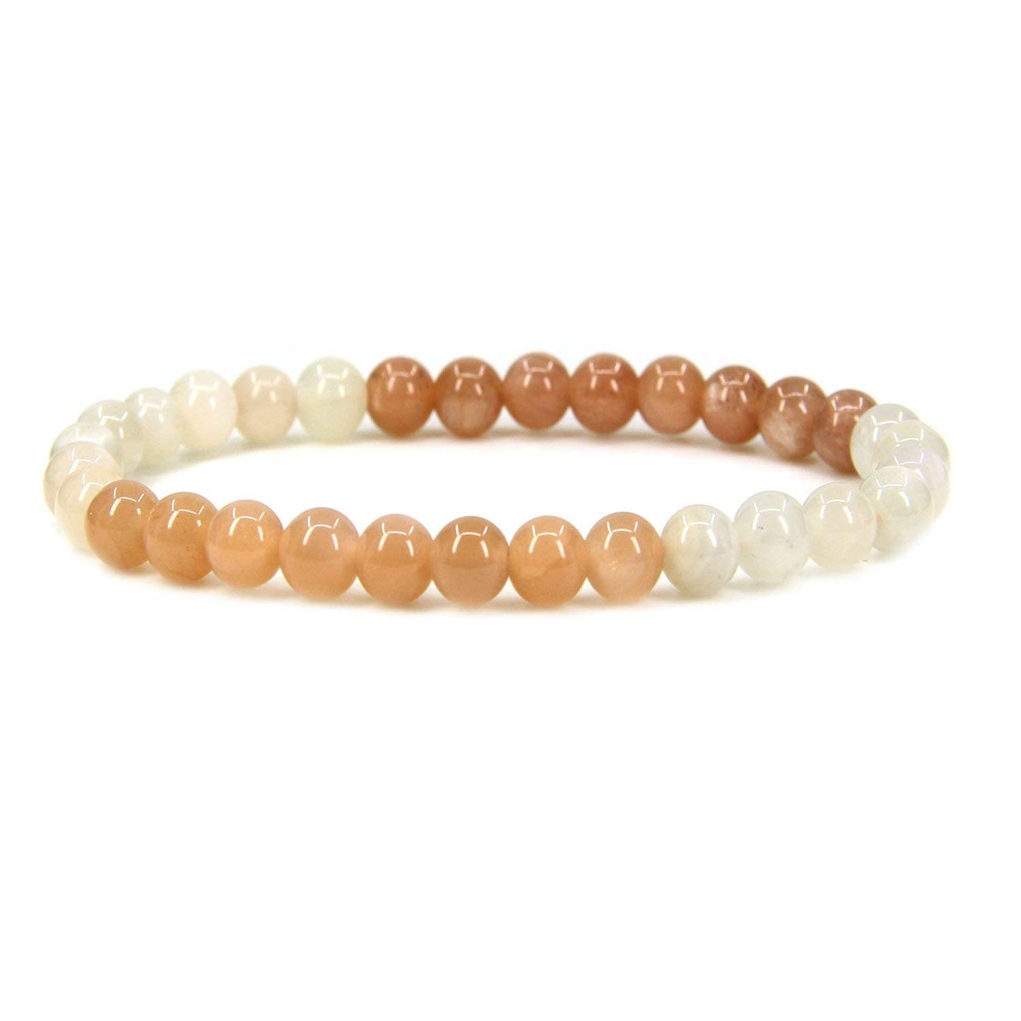 Natural AA Grade Multicolor Sunstone Gemstone 6mm Round Beads Stretch Bracelet 7 Unisex