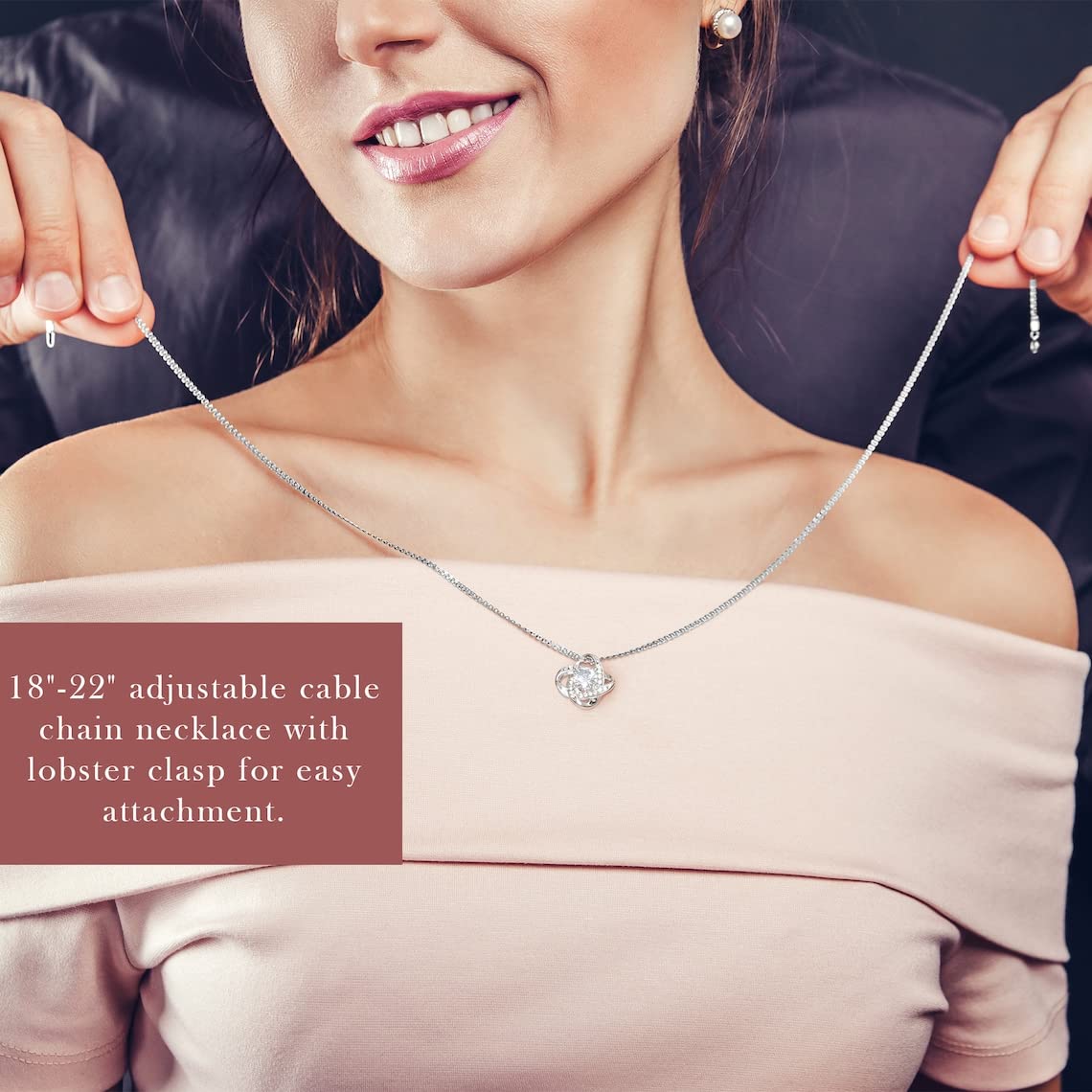 Luxury Love Knot Mother & Daughter Necklace - From Mom To Daughter, Birthday Gift With Luxury Box
