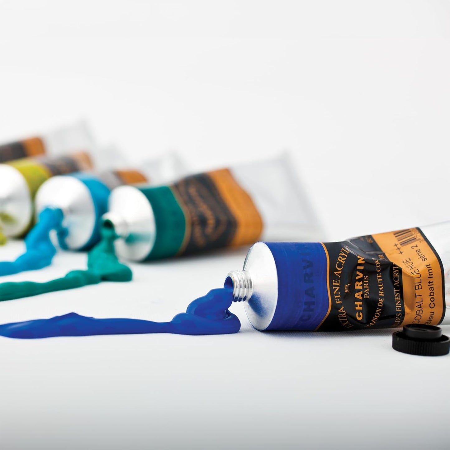 Charvin Extra Fine Professional Acrylic Paint Set for Artists, Blue Shades - Bonjour Set of 9, 20 ml Tubes, Triple-Milled, Lightfast Pigments, Artist Acrylic Paints in Nature-Inspired Hues