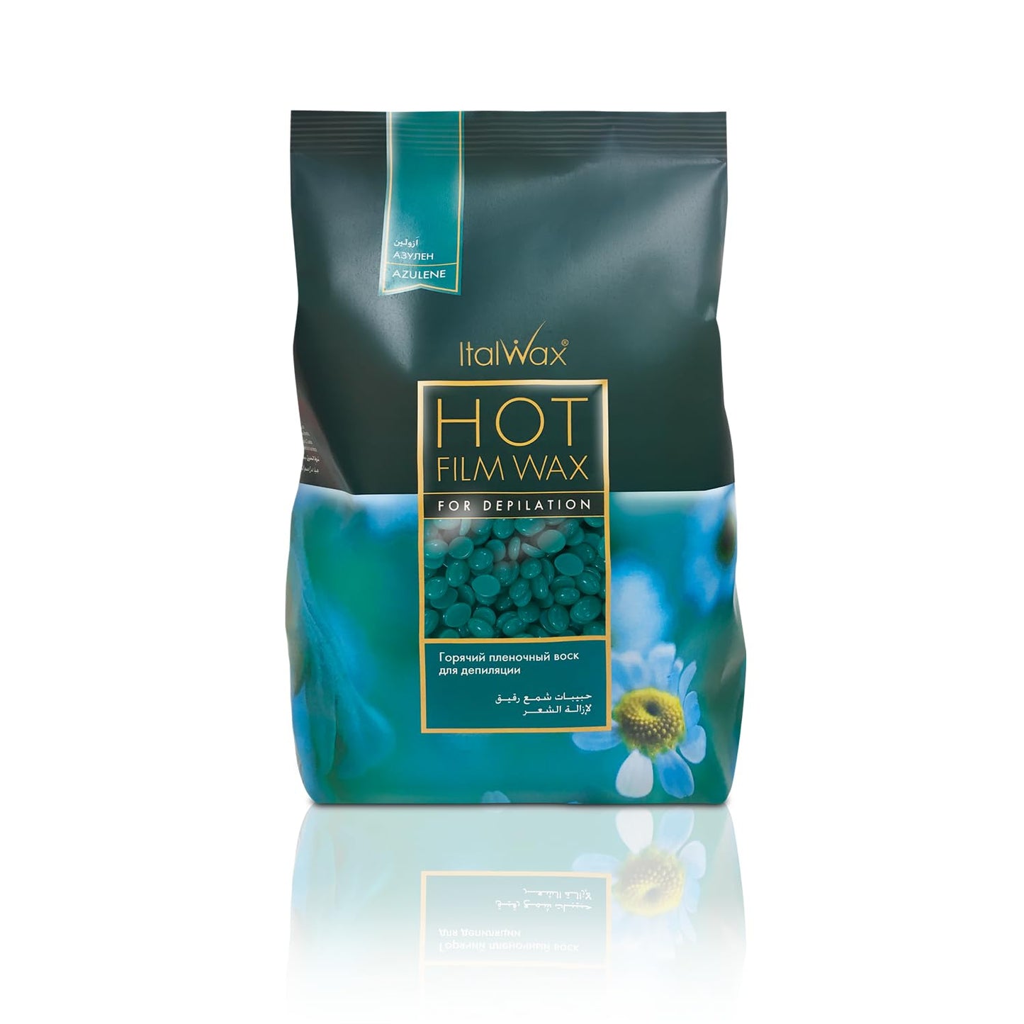 Italwax Azulene - 500g / 1.1lb - Hard wax beads for hair removal - Natural formulation ideal for sensitive skins - Unscented - R