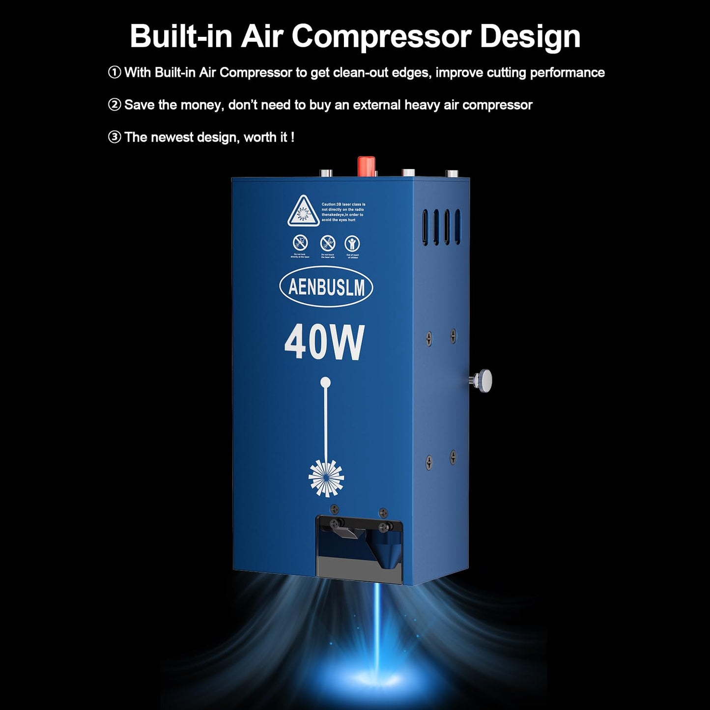 AENBUSLM 40W Laser Module,Built-in Air Assist,5.5W(5500mW) Output Power,Built-in FAC,Compressed Spot CNC Carving DIY Laser Master for Laser Cutter Laser Engraver Machine,Class 4