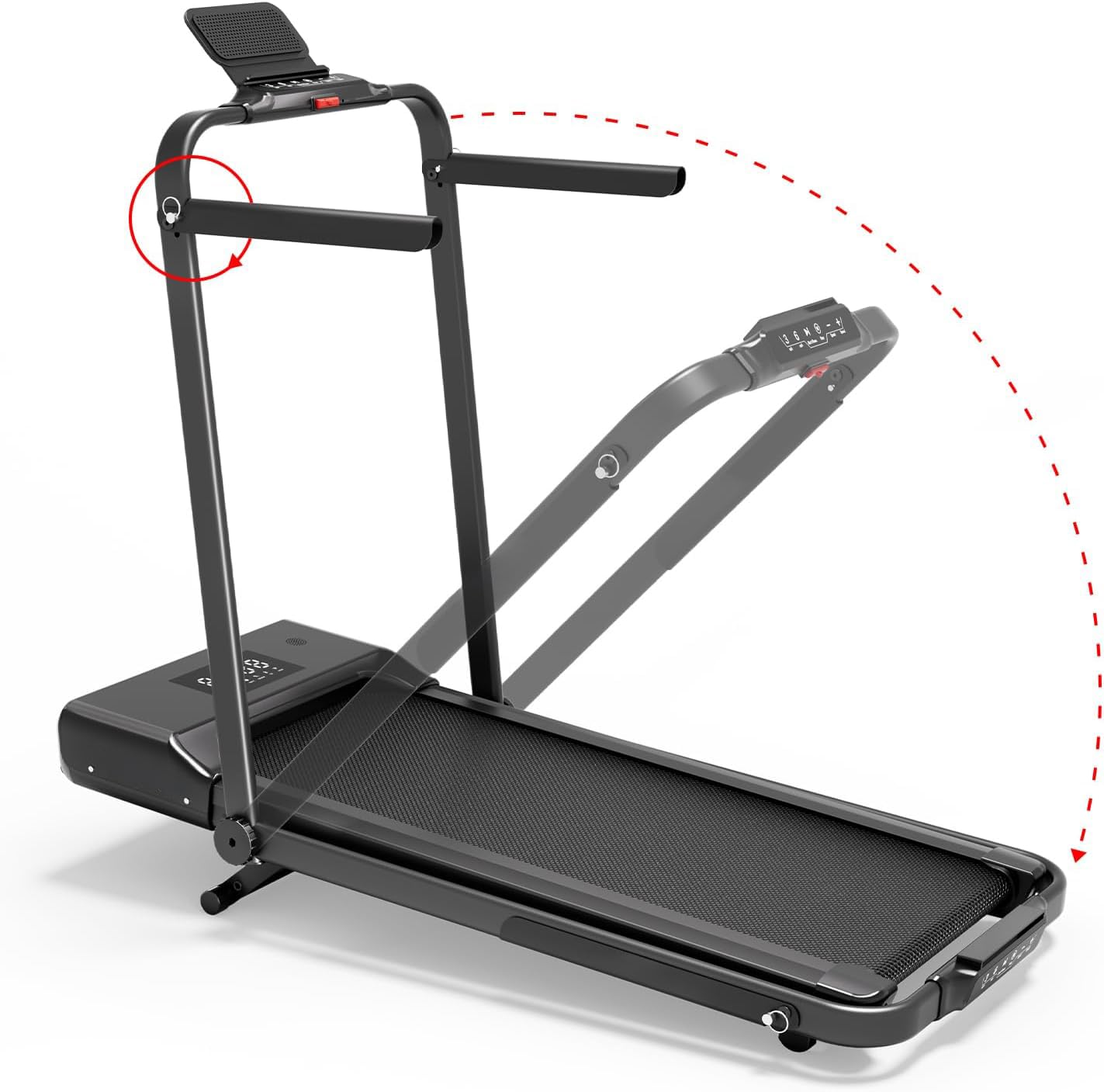 DeerRun Treadmill-Walking Pad-Under Desk Treadmill, 3 in 1 Folding Treadmill, 3.0HP Quiet Foldable Portable Treadmill, 300 lbs Capacity Treadmills for Home Small Spaces with Remote Control and APP