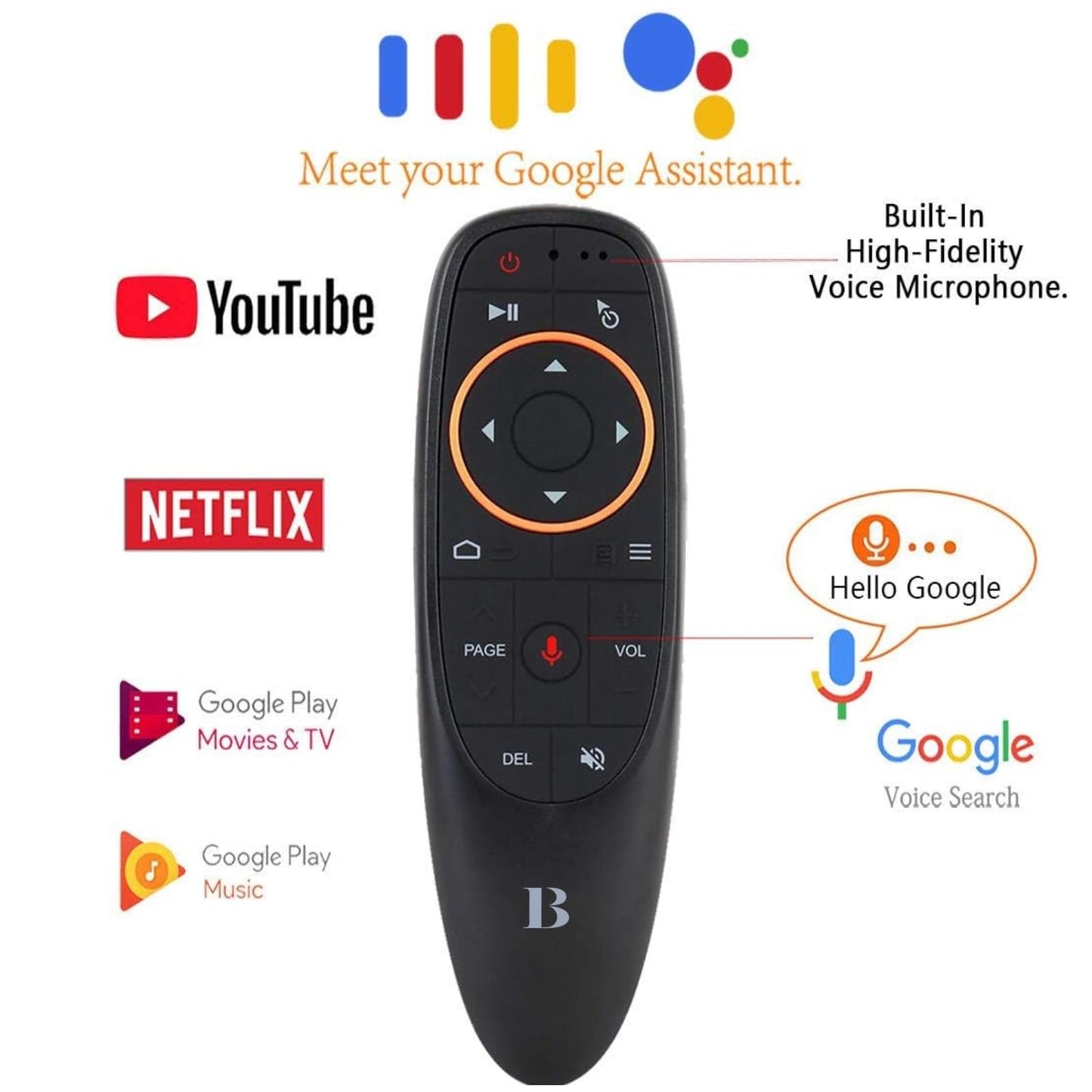 BL Air Mouse Remote Control, Voice Remote 2.4G RF Wireless Remote Control with 6-Axis Gyroscope IR Learning, USB Air Mouse Remote for PC Smart TV Android TV Box HTPC Laptop Projector Android Windows