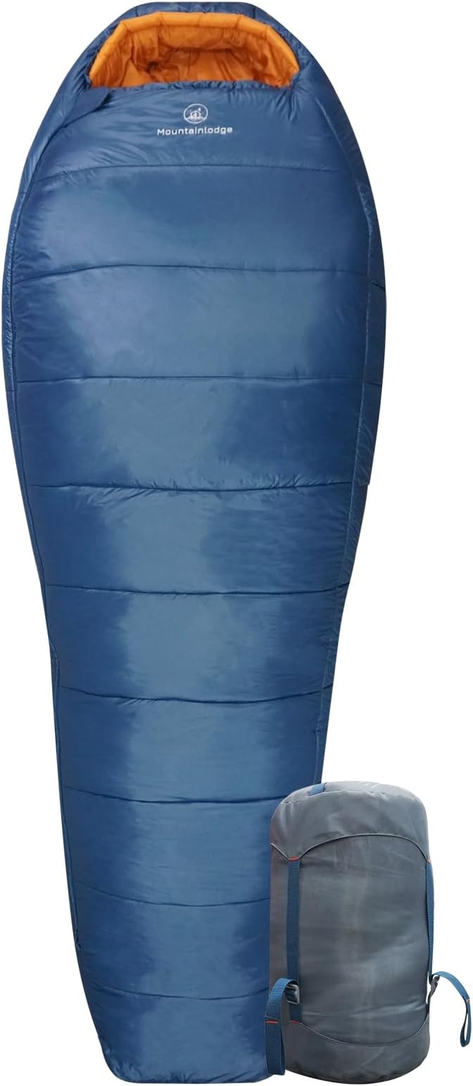 Mountainlodge 3-4 Seasons Shingle Sleeping Bag 15℉ with Inner Pocket for Adult,Perfect for Backpacking,Traveling and Hikin...