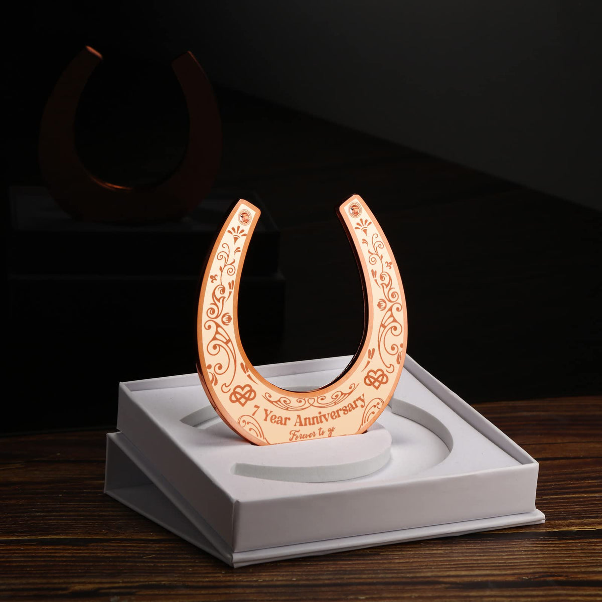 7 Year Anniversary Copper Gifts for Him 7 Year Anniversary Wedding Gift for Couple Lucky 7 Years of Marriage Horseshoe 7th Wedding Anniversary Copper Gifts for Him with Box Gifts for Men Him
