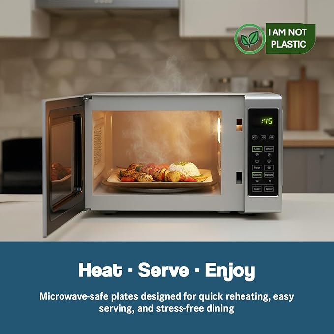 Palm Leaf Party Pack, Compostable, Biodegradable, Disposable, Sturdy, Eco-Friendly, Microwave Safe. 10'' & 7'' Square Plates, Wooden Cutlery & Napkins (For 25 People - 175 total items).