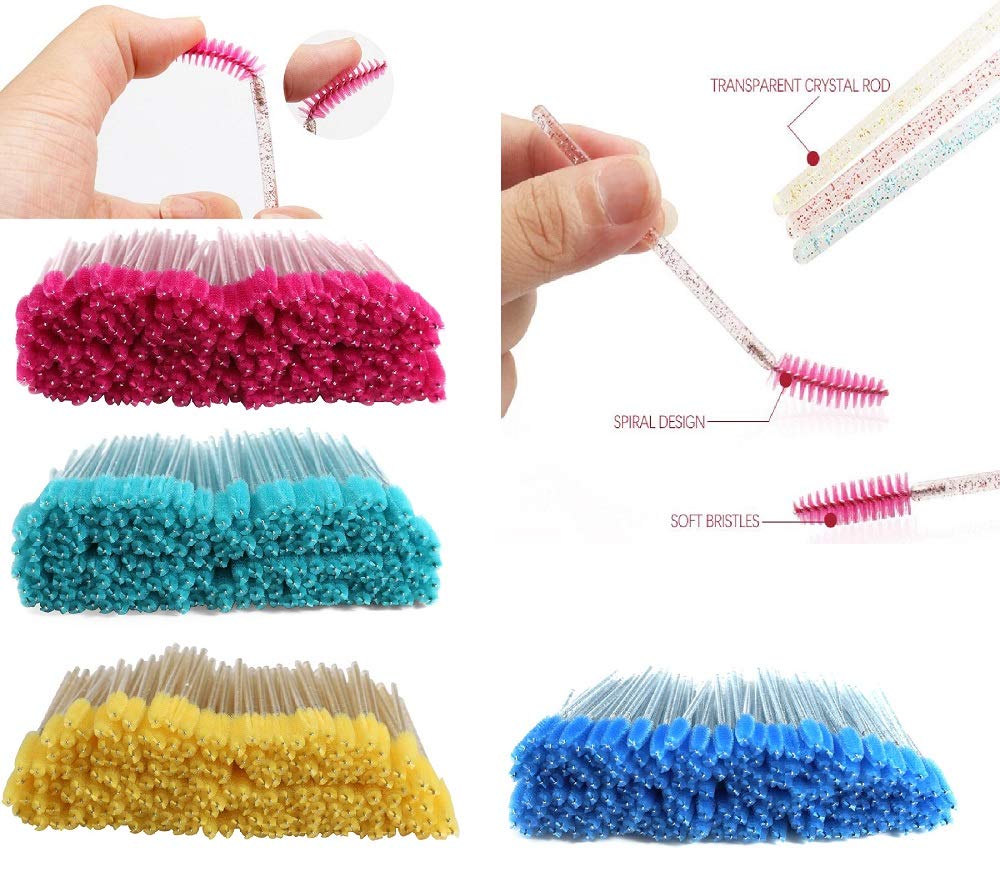 LASSKY 200Pcs Disposable Eyelash Mascara Brushes, Eye lash Brush, Mascara Wands, Spoolies for Eyelash Extensions, Lash Wand, Eye